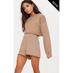 Petite crop top sweatsuit set